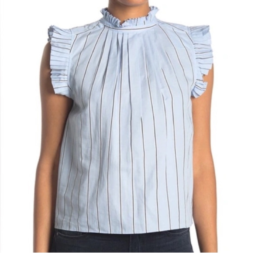 Frame BLUE striped Sleeveless Blouse